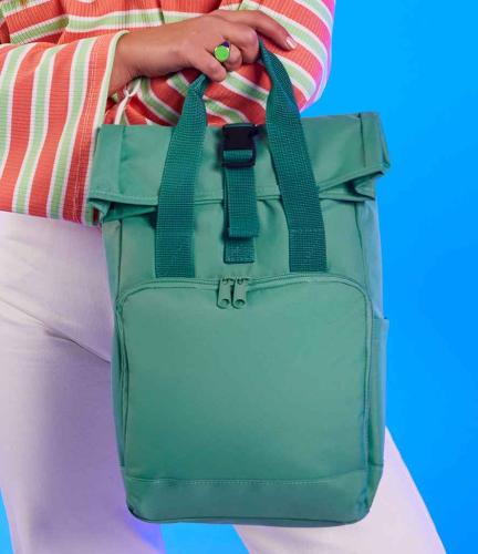 BagBase Recycled Mini Twin Handle Roll-Top Backpack - SAG - ONE